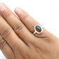 Oval Black Opal Stone Wife Birthday Band Anniversary Ring 925 Solid Silver