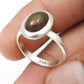 Oval Black Opal Stone Wife Birthday Band Anniversary Ring 925 Solid Silver