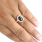 Black Opal Gemstone Solid Silver Cocktail Christmas Gift Wife Ring Jewelry