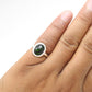 Natural Black Opal Solid Silver Bezel Daughter Band Christmas Gift Ring