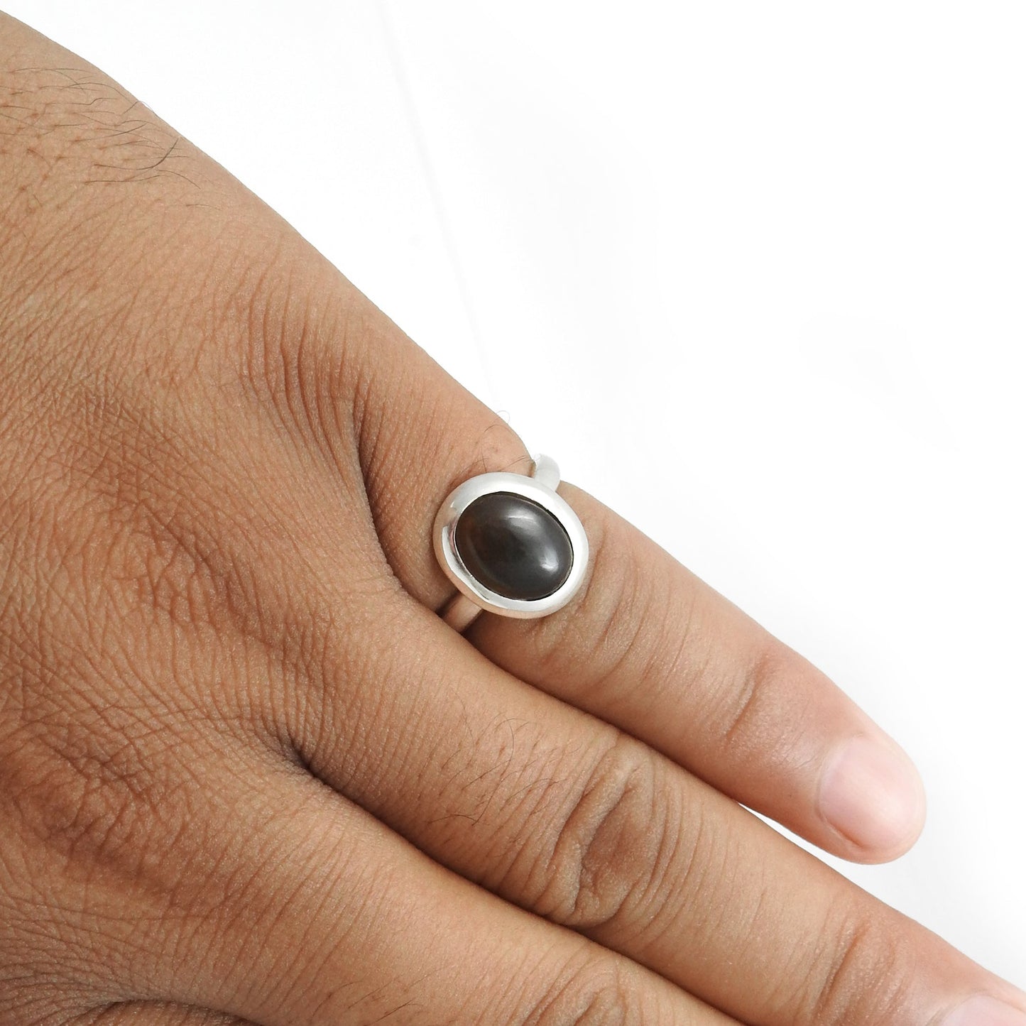 Natural Black Opal Solid Silver New Cocktail Christmas Gift Wife Ring