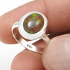 Black Opal Gemstone Solid Sterling Silver Cocktail Bezel Ring Jewelry