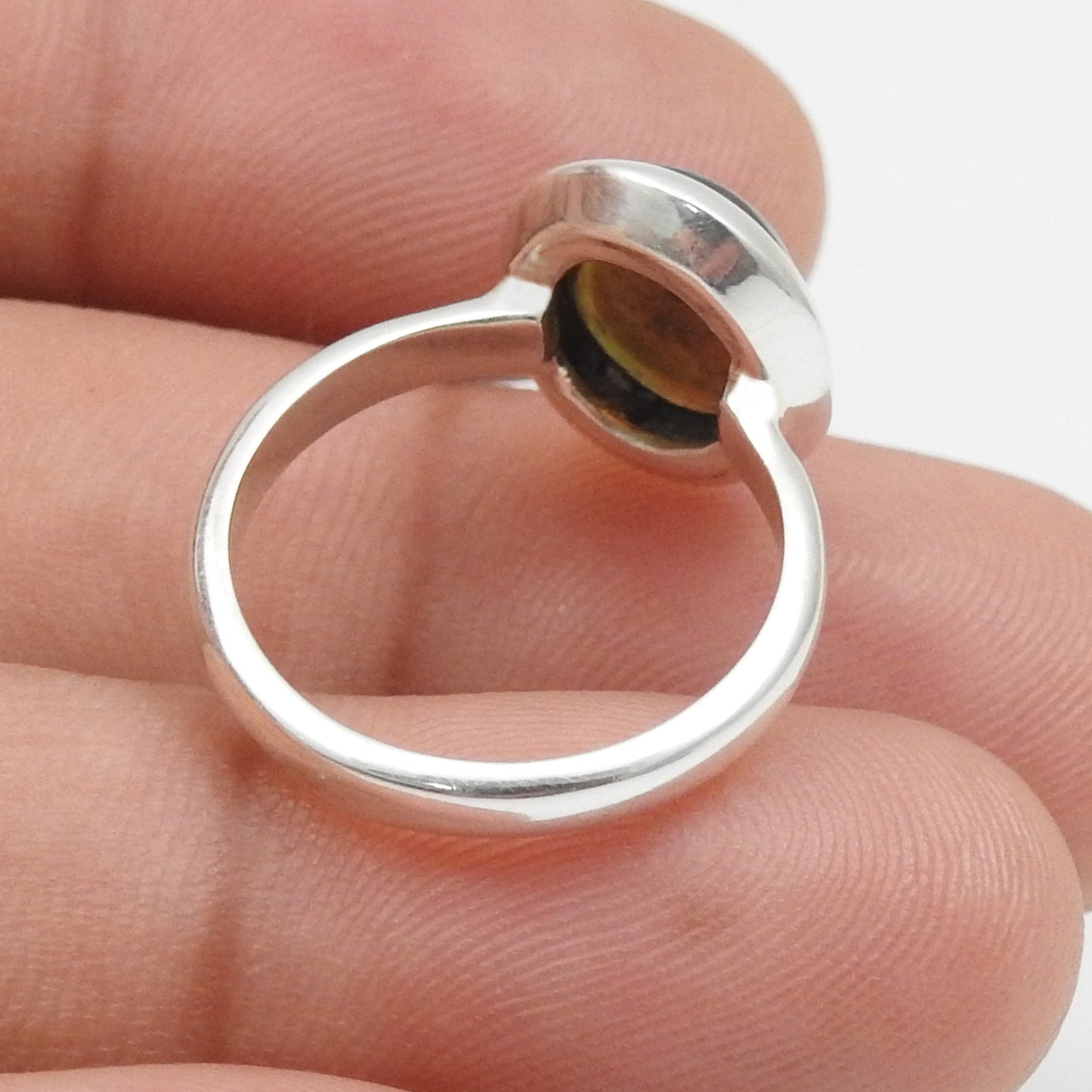 Black Opal Gemstone Solid Sterling Silver Cocktail Bezel Ring Jewelry