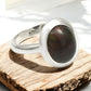 Christmas Gift Oval Black Opal Stone Wife Promise Bezel Band Ring Solid Silver