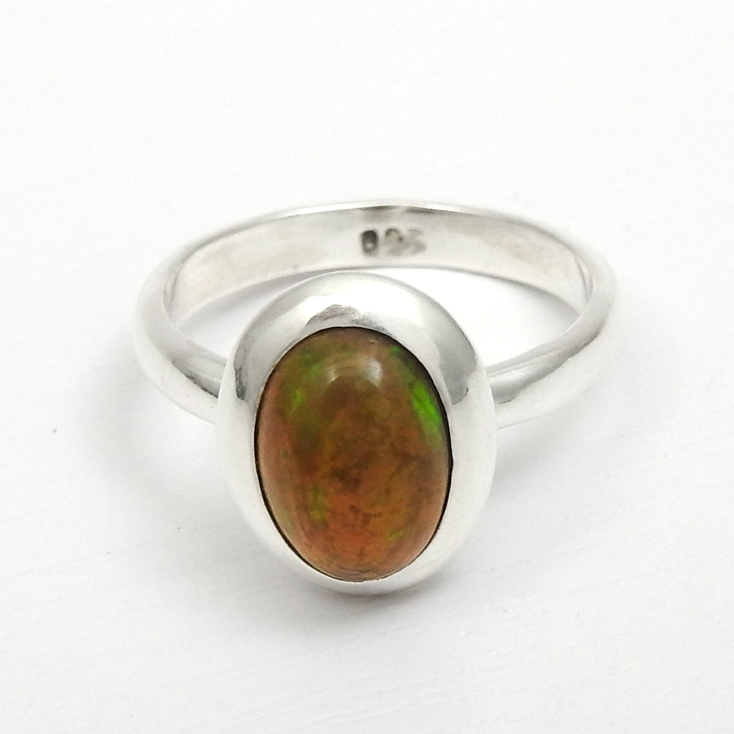Black Opal Gemstone Statement Cocktail Bezel Ring Jewelry Solid Sterling Silver