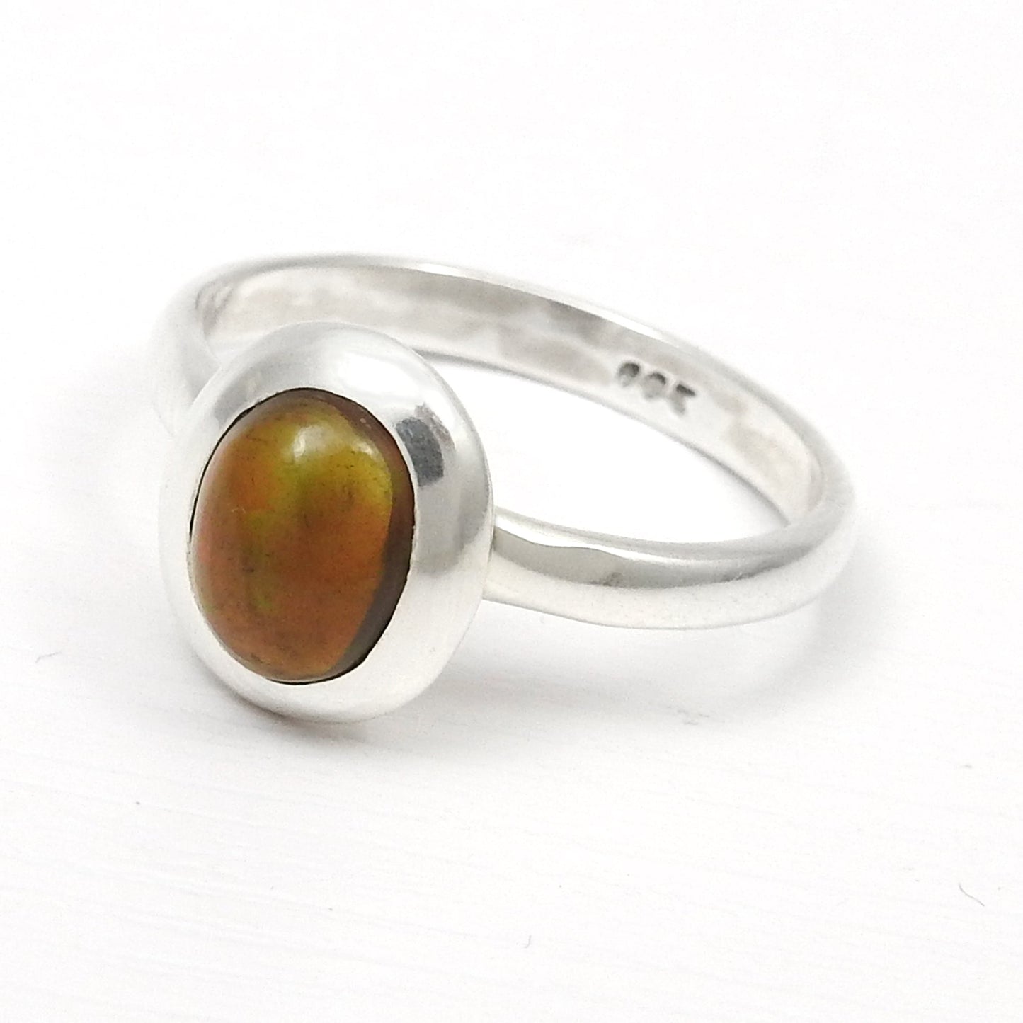 Black Opal Stone Statement Bezel Cocktail Anniversary Ring Jewelry 925 Silver