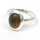 Oval Black Opal Stone Solid Silver Bezel Cocktail Trendy Statement Ring
