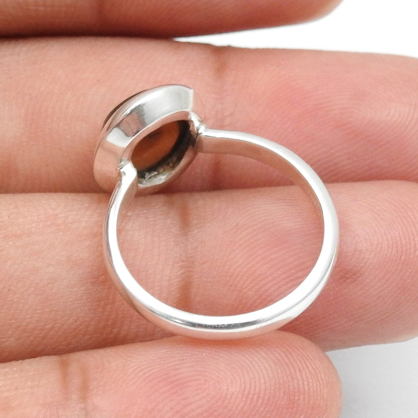 Oval Black Opal Stone Solid Silver Bezel Cocktail Trendy Statement Ring