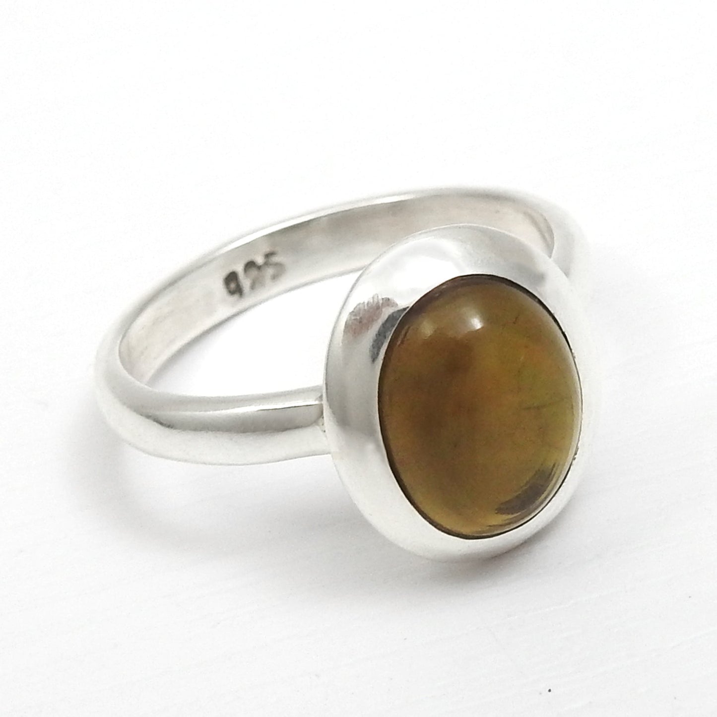 Oval Black Opal Stone 925 Sterling Silver Engagement Daughter Cocktail Ring