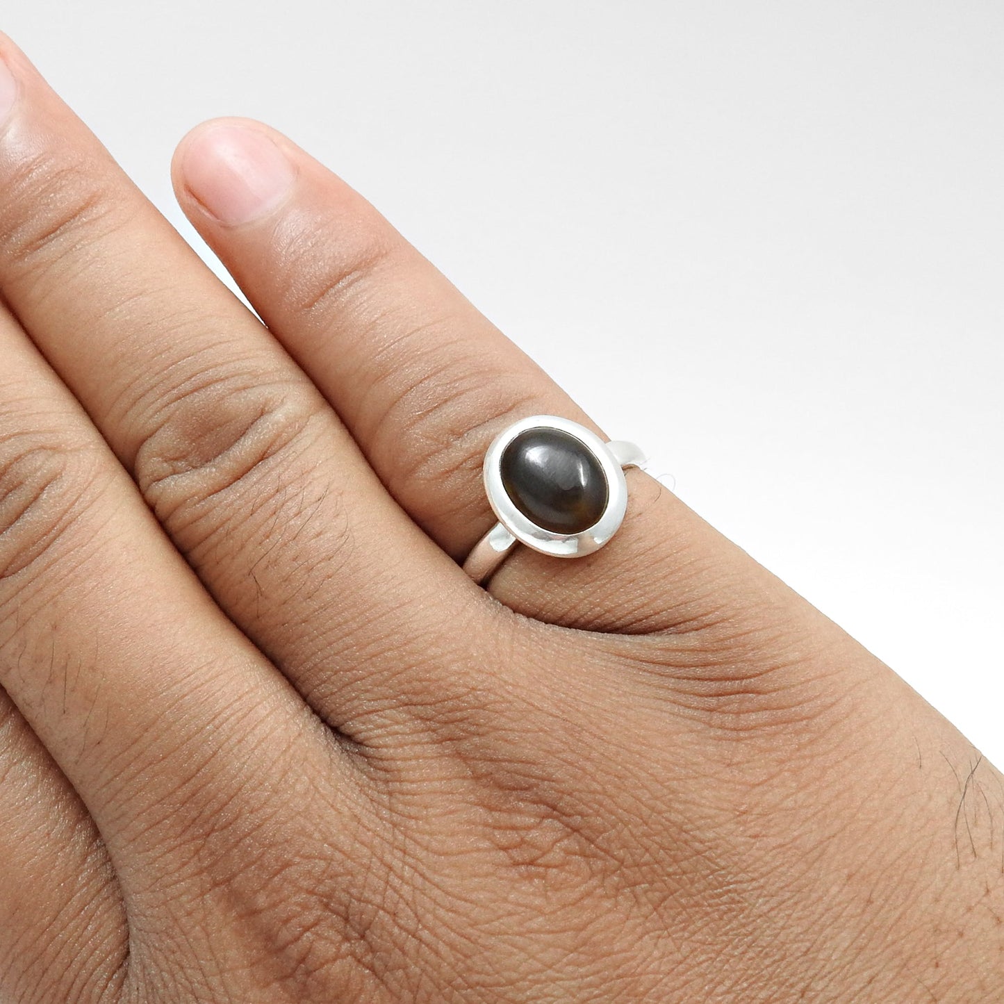 Oval Black Opal Stone 925 Sterling Silver Engagement Daughter Cocktail Ring