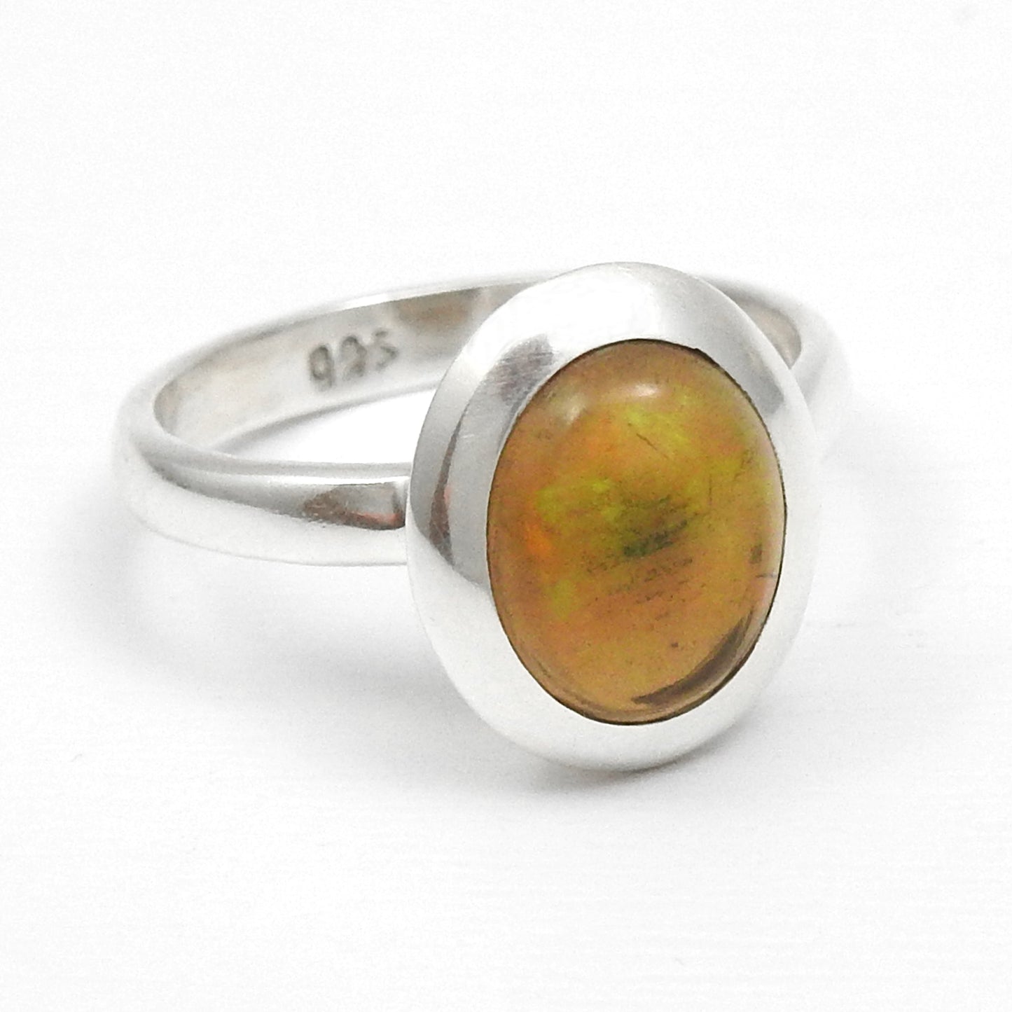 Oval Black Opal Gemstone 925 Silver Sister Cocktail Statement Anniversary Ring