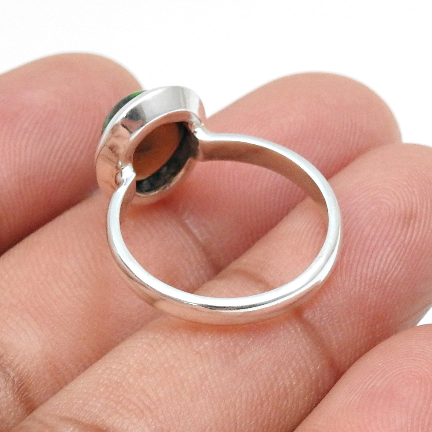 Black Opal Gemstone Statement Cocktail Christmas Gift Wife Ring 925 Solid Silver