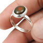 Black Opal Stone 925 Silver Bezel Wedding Cocktail Sister Boho Ring Jewelry