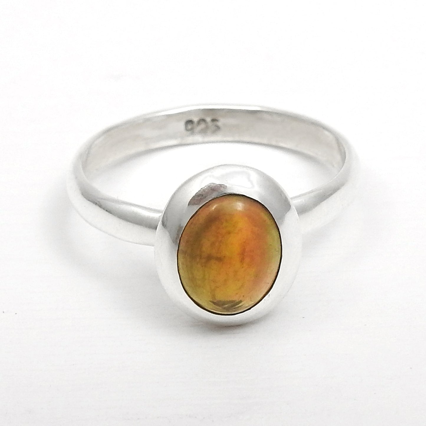 Oval Black Opal Gemstone 925 Solid Silver Band Christmas Gift Handmade Wife Ring