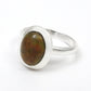 Oval Black Opal Gemstone Solid Sterling Silver Boho Statement Promise Band Ring