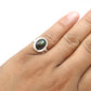 Oval Black Opal Gemstone Solid Sterling Silver Boho Statement Promise Band Ring