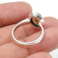 Oval Black Opal Gemstone Solid Sterling Silver Boho Statement Promise Band Ring
