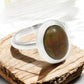 Oval Black Opal Gemstone Solid Sterling Silver Boho Statement Promise Band Ring