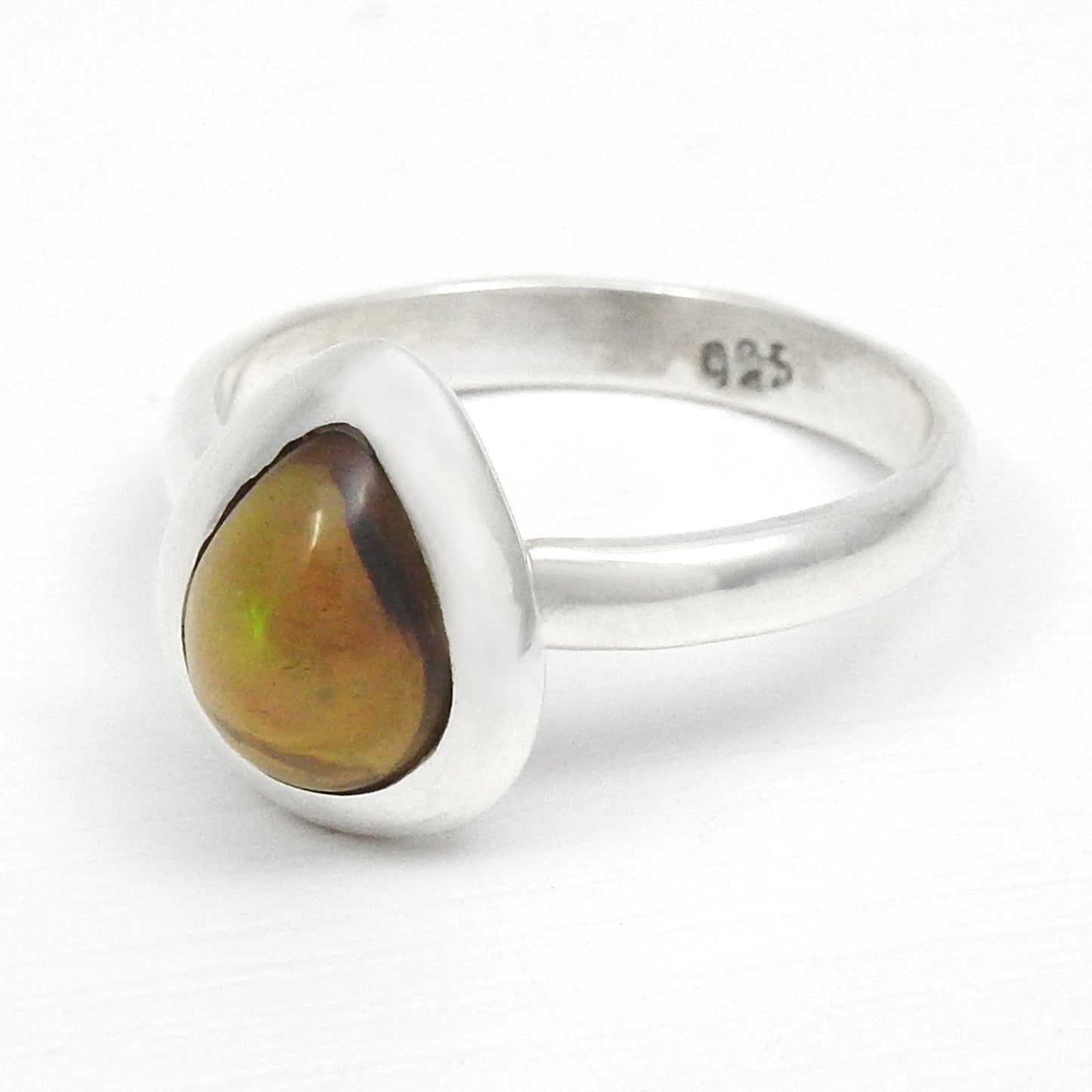 Black Opal Stone Unique Cocktail Statement New Ring 925 Sterling Silver
