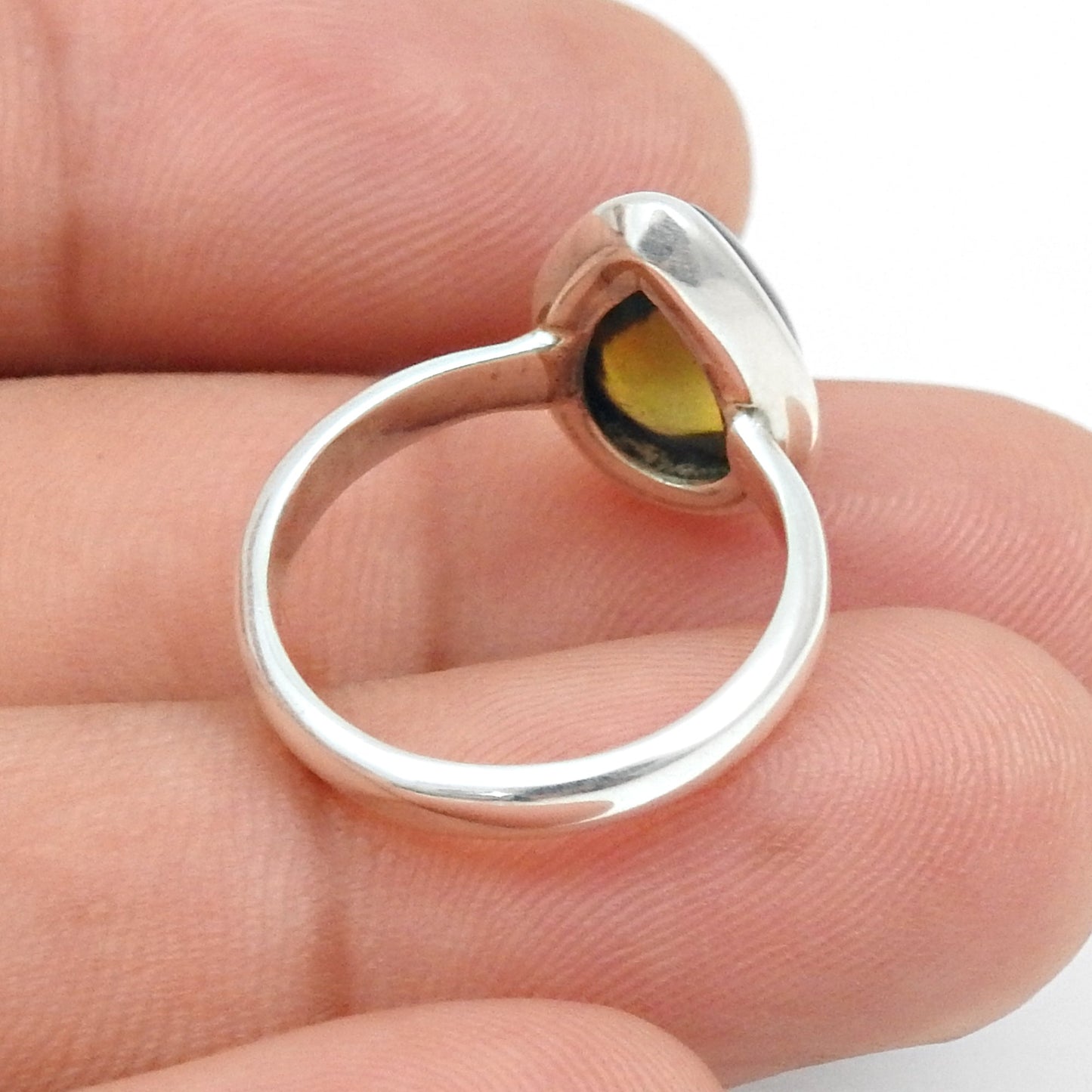 Black Opal Gemstone 925 Sterling Silver Statement Unique Band Wife Ring