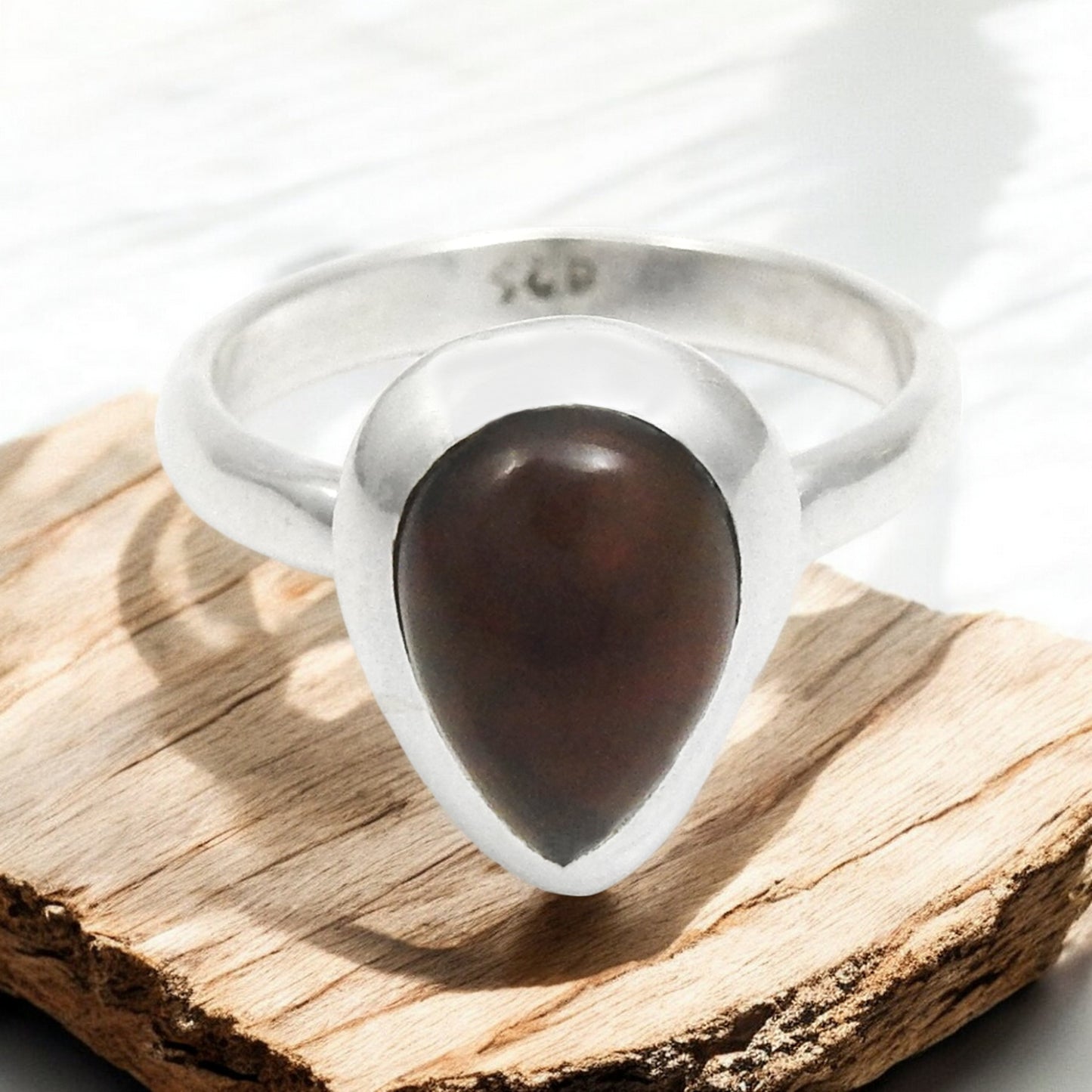 Black Opal Gemstone 925 Sterling Silver New Cocktail Anniversary Ring Jewelry
