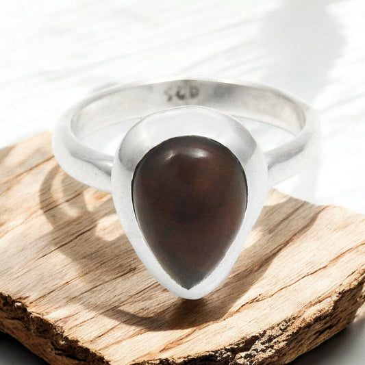 Black Opal Gemstone 925 Sterling Silver New Cocktail Anniversary Ring Jewelry