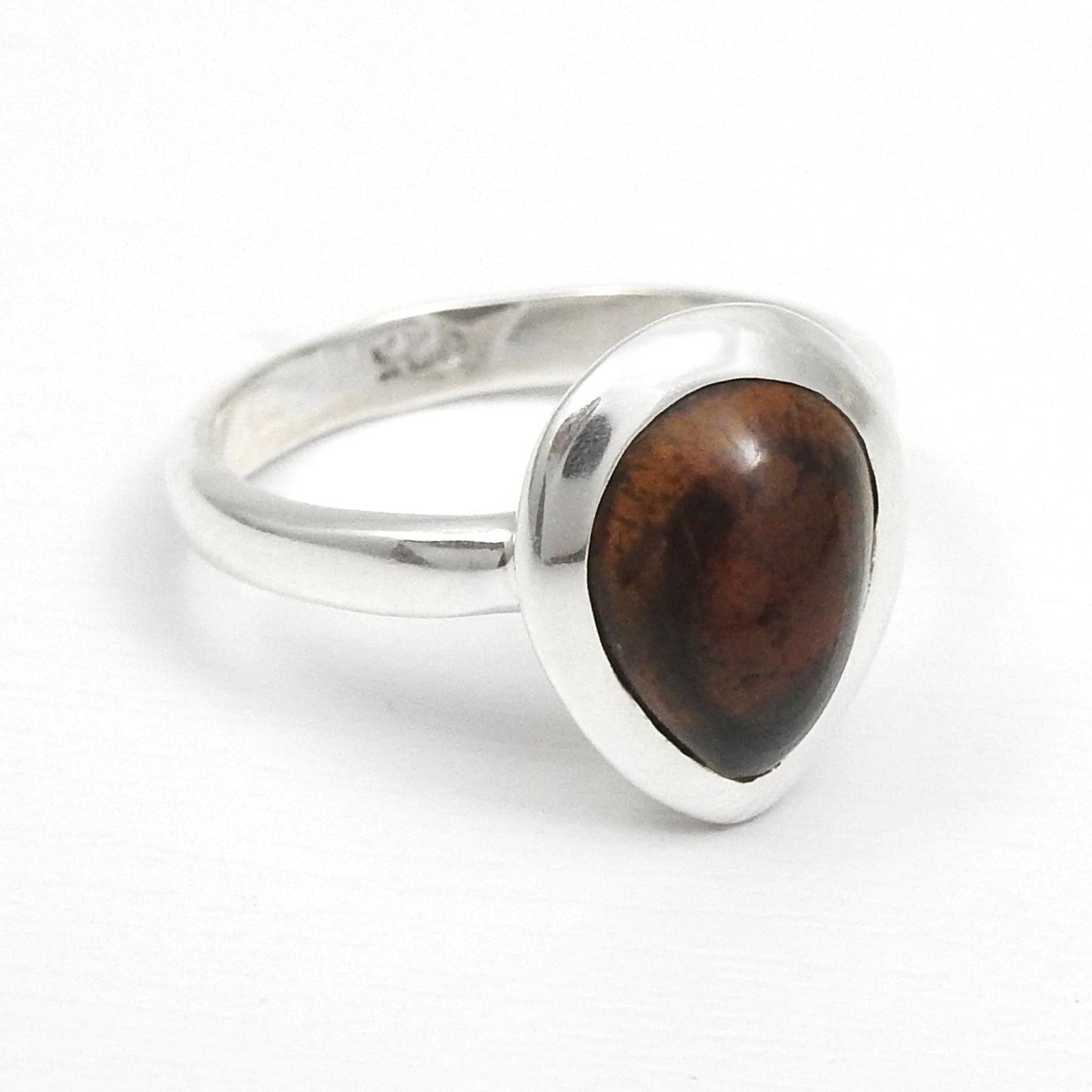 Natural Black Opal Solid Sterling Silver Sister Band Birthday Bezel Ring Jewelry