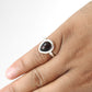 Natural Black Opal Solid Sterling Silver Sister Band Birthday Bezel Ring Jewelry