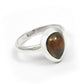 Pear Natural Black Opal Solid Sterling Silver Band Anniversary Boho Artisan Ring