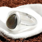 Pear Natural Black Opal Solid Sterling Silver Band Anniversary Boho Artisan Ring