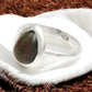 Pear Natural Black Opal Solid Sterling Silver Band Anniversary Boho Artisan Ring