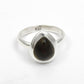 Pear Natural Black Opal 925 Sterling Silver Statement Bezel Cocktail Wife Ring