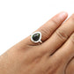 Pear Natural Black Opal 925 Sterling Silver Statement Bezel Cocktail Wife Ring