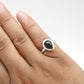 Pear Natural Black Opal Birthday Band Christmas Gift New Ring Jewelry 925 Silver