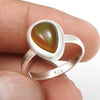 Pear Black Opal Stone 925 Solid Silver Elegant Band Sister Ring Jewelry