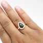 Pear Black Opal Stone 925 Solid Silver Elegant Band Sister Ring Jewelry