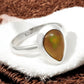 Pear Black Opal Stone 925 Solid Silver Elegant Band Sister Ring Jewelry