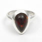 Pear Black Opal Stone Solid Silver Sister Cocktail Bezel Ring Jewelry
