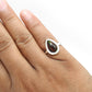 Pear Black Opal Stone Solid Silver Sister Cocktail Bezel Ring Jewelry