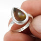 Pear Natural Black Opal Band Christmas Gift Ring Jewelry Solid Sterling Silver