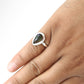 Pear Natural Black Opal Band Christmas Gift Ring Jewelry Solid Sterling Silver