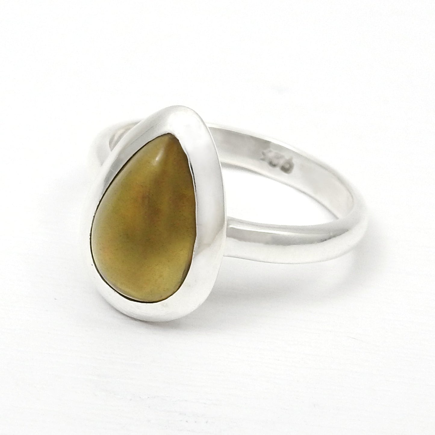 Black Opal Gemstone Statement Cocktail Boho Ring Jewelry Solid Sterling Silver