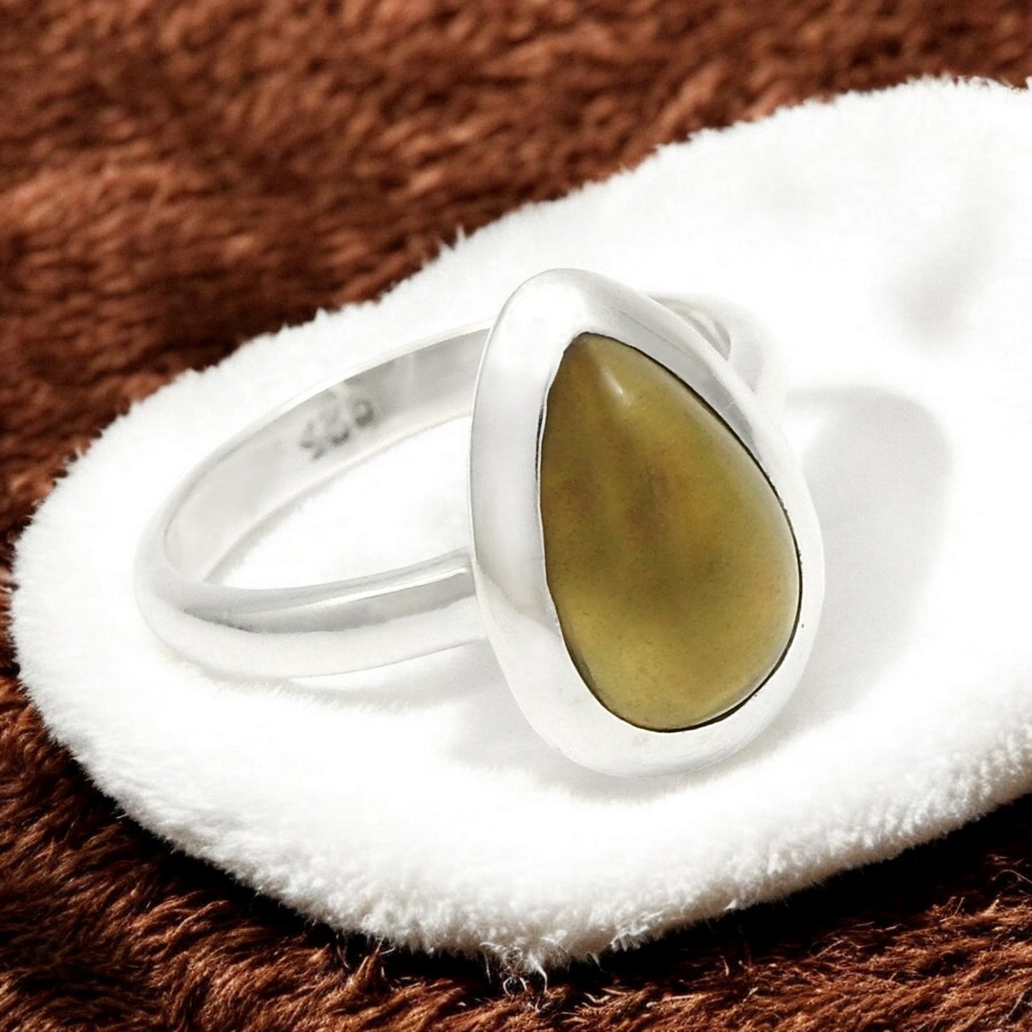 Black Opal Gemstone Statement Cocktail Boho Ring Jewelry Solid Sterling Silver