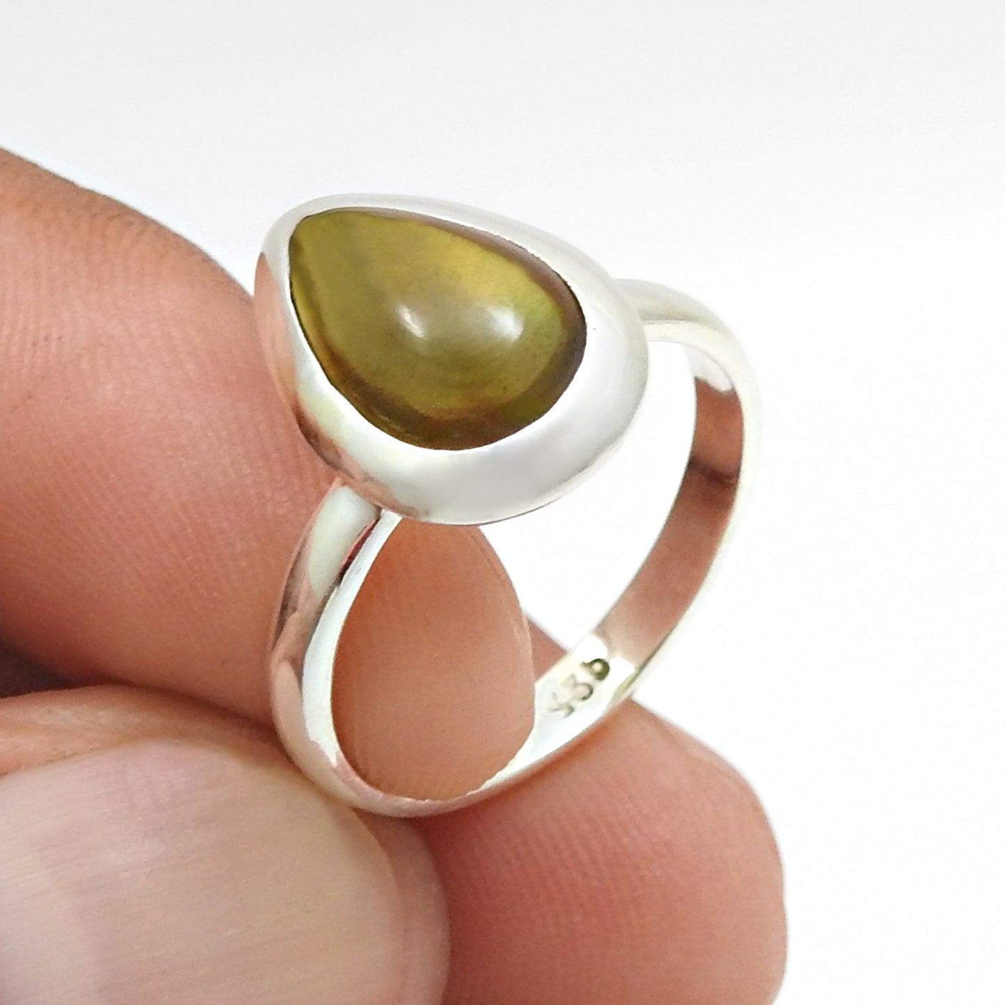 Black Opal Gemstone Statement Cocktail Boho Ring Jewelry Solid Sterling Silver