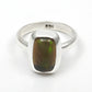 Christmas Gift Black Opal Gemstone Engagement Bezel Wife Band Ring Solid Silver