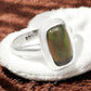 Christmas Gift Black Opal Gemstone Engagement Bezel Wife Band Ring Solid Silver