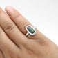 Cushion Black Opal Stone 925 Silver Bezel Elegant Cocktail Birthday Ring Jewelry