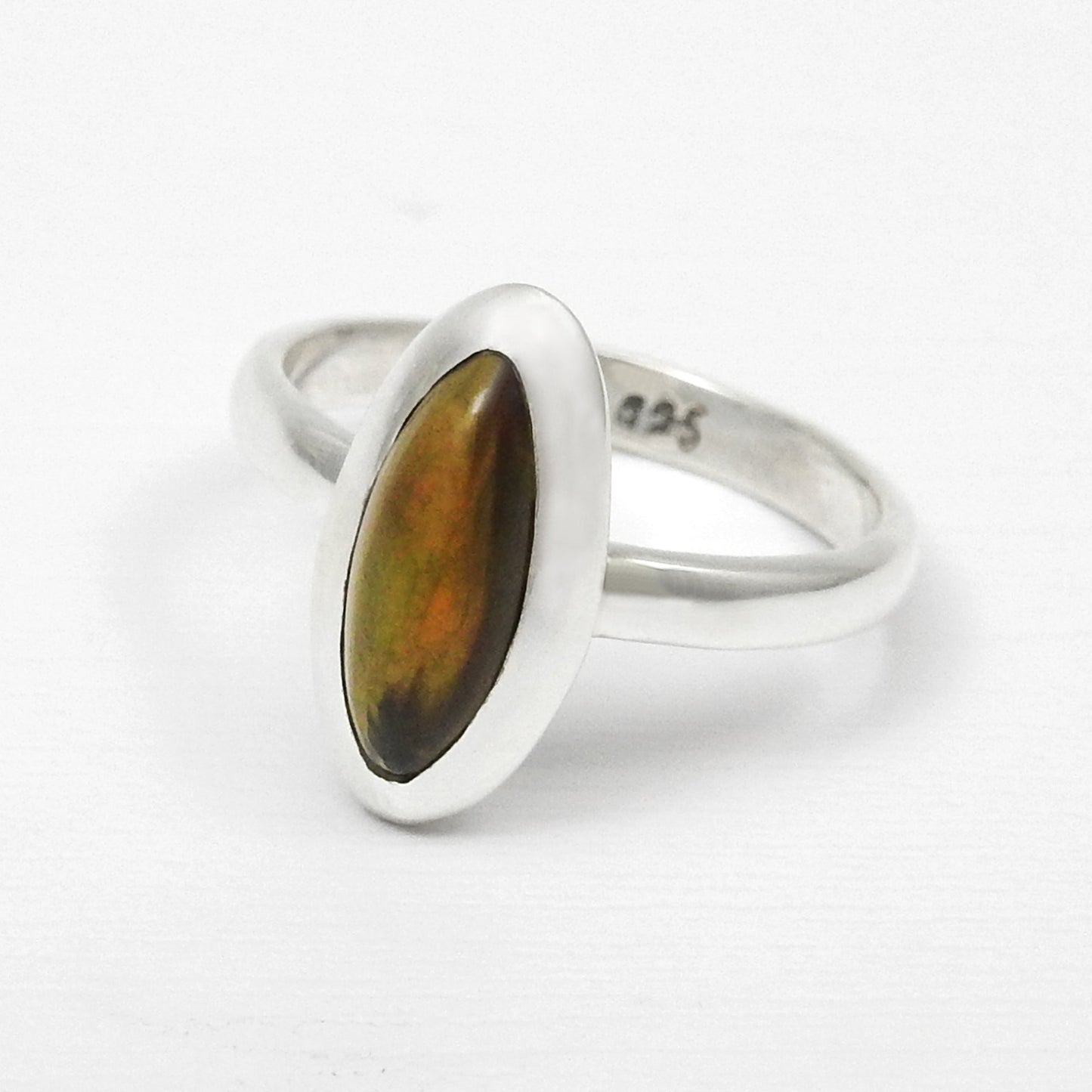 Black Opal Stone Promise Wedding Band Handcrafted Boho Ring Jewelry Solid Silver