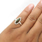 Black Opal Stone Promise Wedding Band Handcrafted Boho Ring Jewelry Solid Silver
