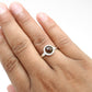 Round Natural Black Opal Solid Silver Sister Bezel Cocktail Anniversary New Ring